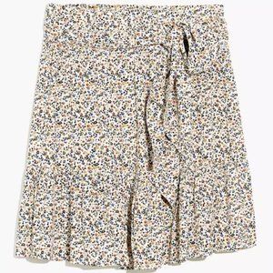 Madewell Tie Waist Tiered Mini Skirt in Fieldwalk Floral